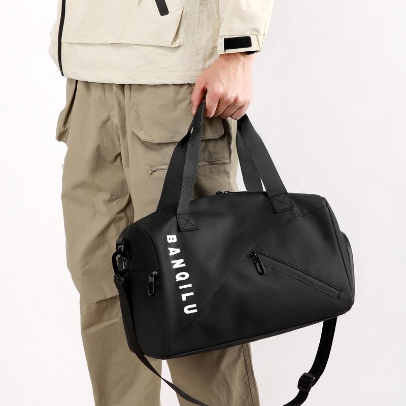 Sleeable Pull Rod Short-distance Travel Bag Men's Single Shoulder Crossbody Bag Large Capacity Dry And Wet Separate Gym Bag For Men And Women