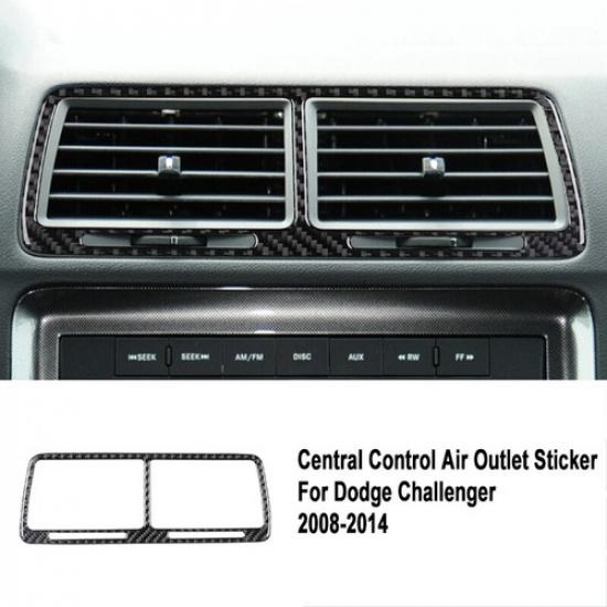 7pcs Carbon Fiber Front AC & GPS Panel Cover Sticker For Dodge Challenger 08-14