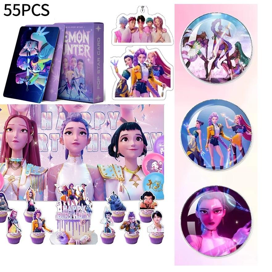Kpop Dämonenjagd Sammelkartenbuch Anime Dämonenjagd Gruppe Lom Karte Papiertüte Cartoon Kpop Souvenir Schlüsselanhänger Partygeschenk Banner Deko