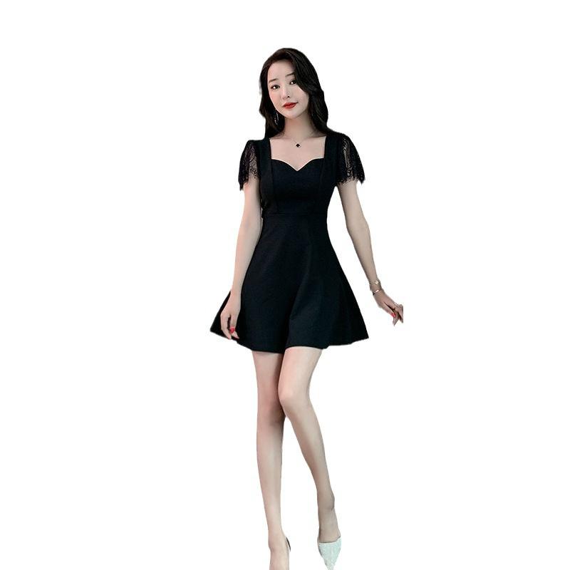 2024 Women's Sexy V-Neck Lace Spliced Slim Fit Dress