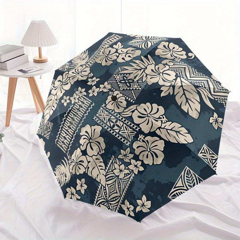 1pc Hibiscus Tropical Automatic Open/Close Umbrella with One Touch Button,, Windproof Design   Lightweight Portable Umbrella for Women & Men6108