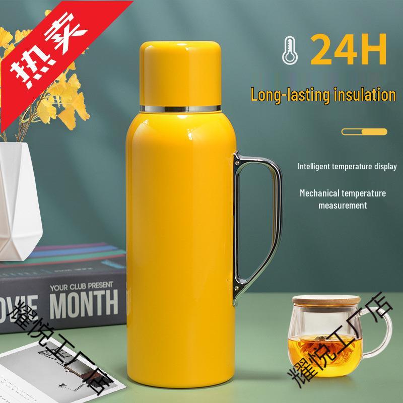 Maternal & Infant 316 Stainless Steel Thermos Pot with Smart Temperature Stewing and Portable Tea Infuser.