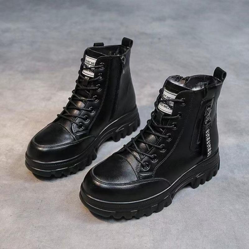 Internet Celebrity Martin Boots Women's Autumn and Winter British Style Velvet Short Boots Small Platform Cotton Shoes