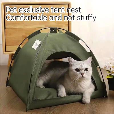 Pet Tent, Comfortable Dog House Cat Bed, Portable Foldable Cat Sofa Bed, Semi Enclosed Dog Hole, All Season Universal Pet Nest