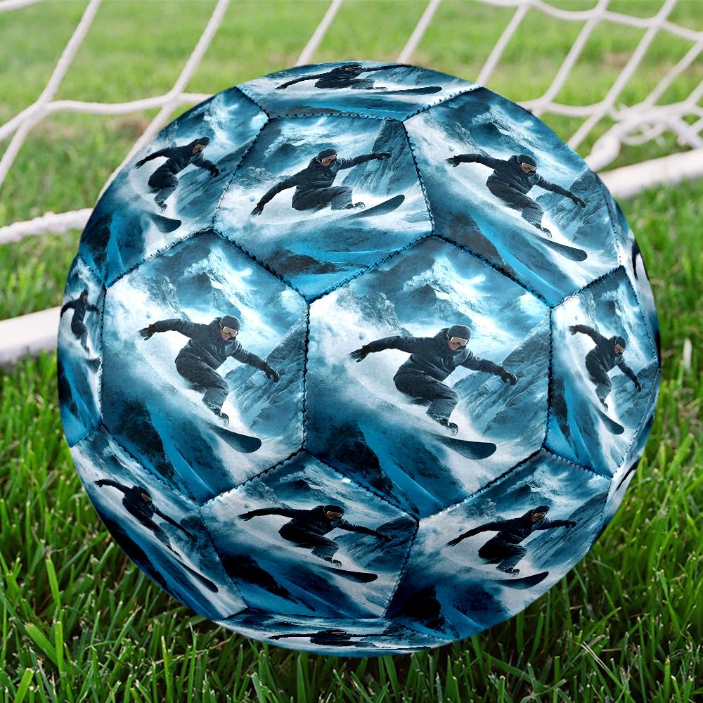 ski Theme Size 5 Soccer Ball, Suitable for Both Indoor and Outdoor Matches, a Gift Suitable for Everyone.