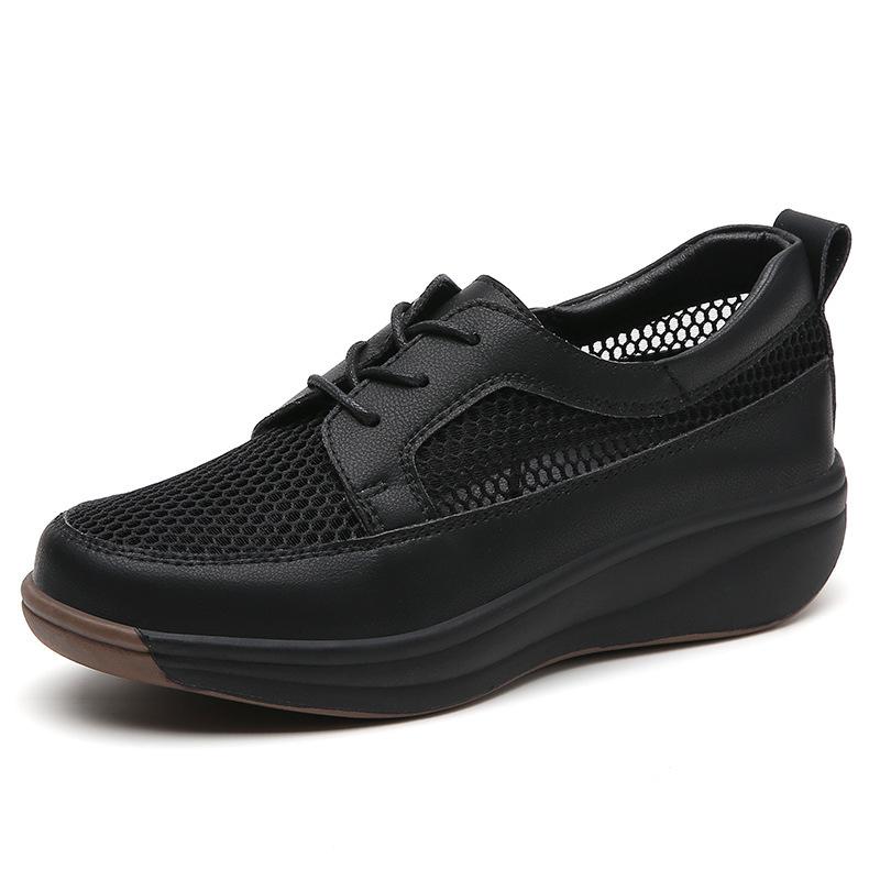 

Большие одинарные туфли женская мода дышащие на толстой подошве на шнуровке повседневные женские туфли 43 чёрный