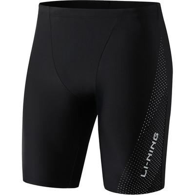 Li Ning Swimming Series Sun Protection Letter Casual Comfortable Five-Point Swim Shorts Men Swimwear Black ASLU121-1