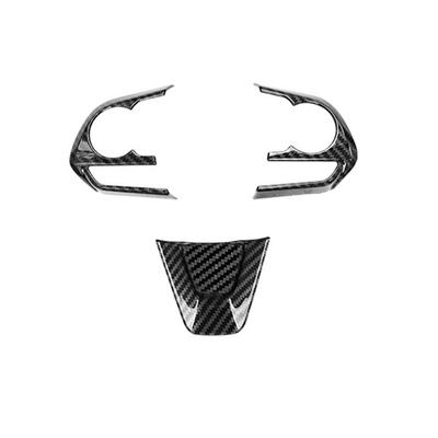 3pcs ABS Carbon Fiber Steering Wheel Trim Black High-quality For Toyota- For RAV4- 2019-2024 Easy Installation