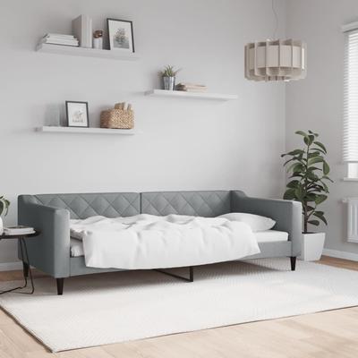 Vidaxl Sofa With Sleeping Function, Light Gray, 90X200 Cm, Upholstered In Fabric