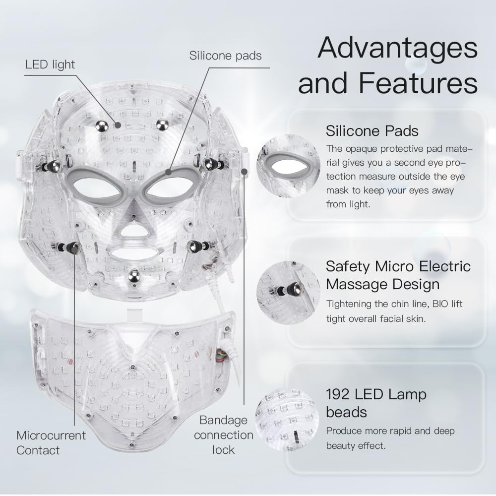 7-Color LED Face & Neck Mask — Portable Skin Firming & Brightening