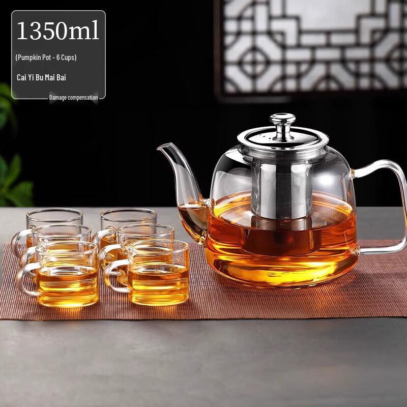 ZISIZ Large Capacity Heat-Resistant Glass Tea Kettle