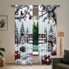 2pcs Christmas Snowman Gift Printed Curtains, Designed for Light Filtering, Quality Material, Perfect for Christmas Holiday Home