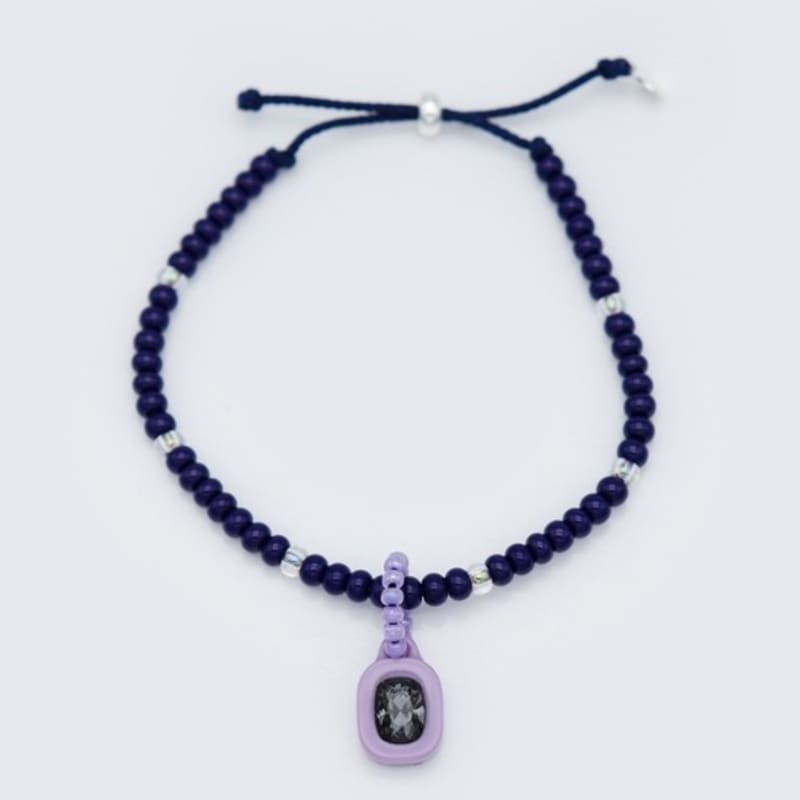 BONBEAU square stone color beads Bracelet square stone color beads knot bracelet