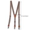 Vintage Suspenders for Men Work Heavy Duty Big Tall 3.5cm Wide X-Shape 4 Bronze Snap Hooks Adjustable Elastic Trouser Braces