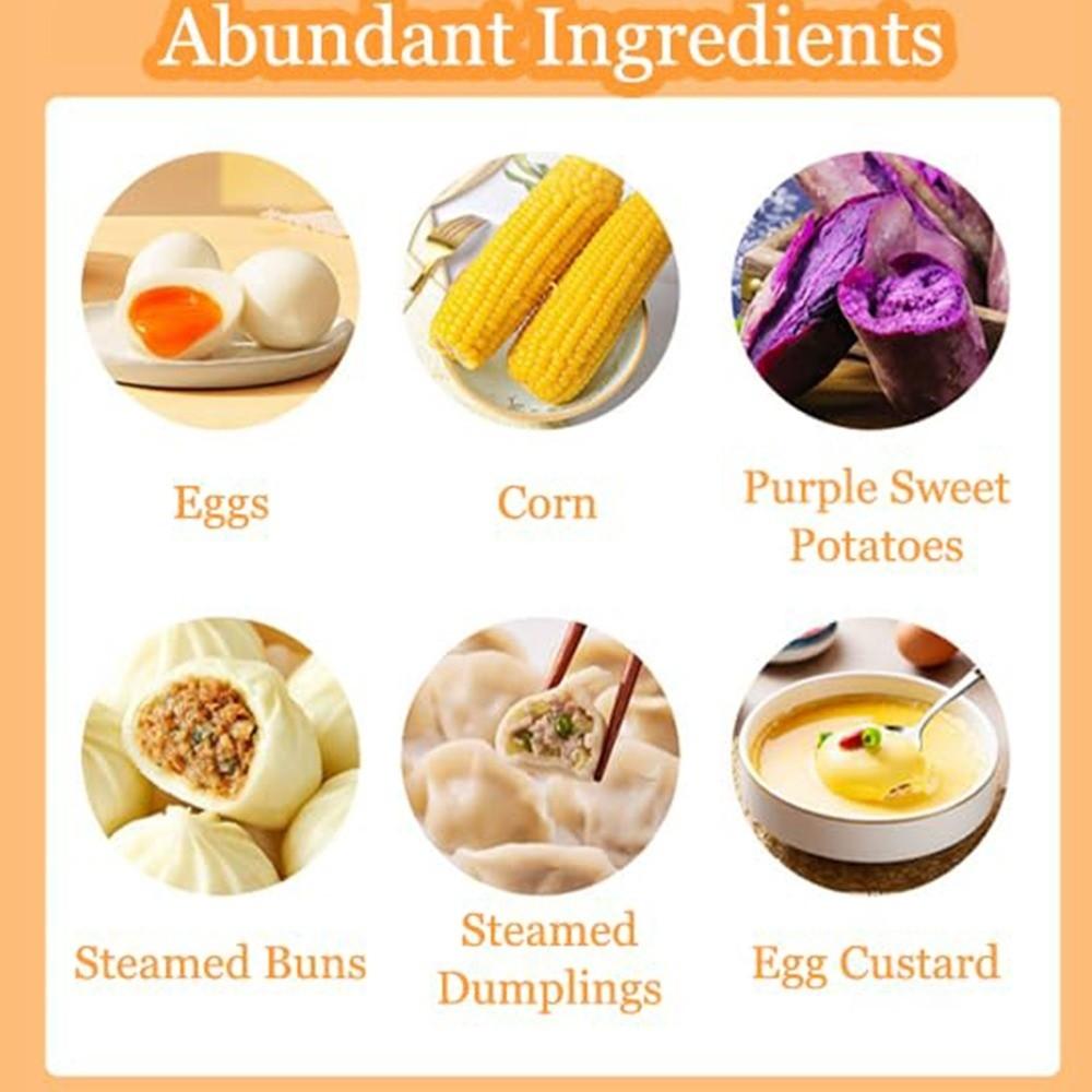 200W Power Eggs Boiler Space Saving 6 Eggs Capacity Smart Egg Cooker Stainless Steel Auto Shut-Off Rapid Egg Cooker