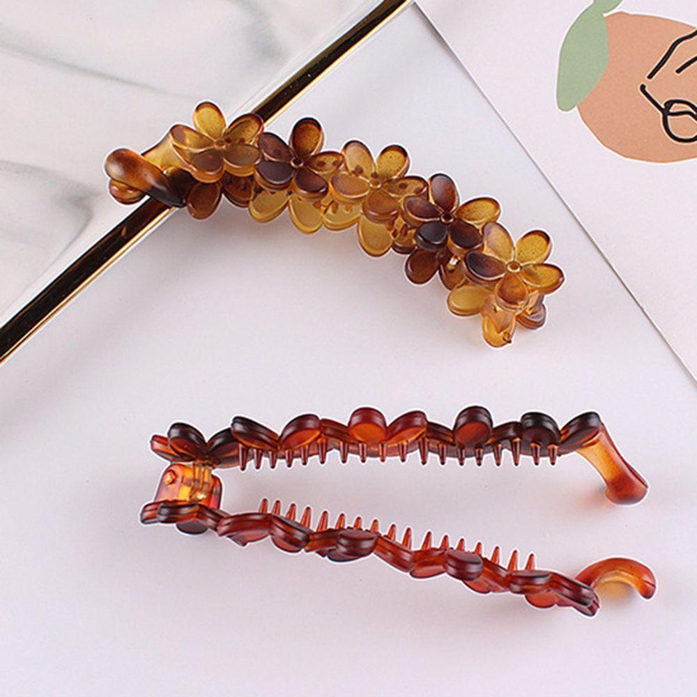 Sweet Shower Women Fashion Accessories Hair Claw Flower Banana Clips Acrylic Vintage Hair Clips
