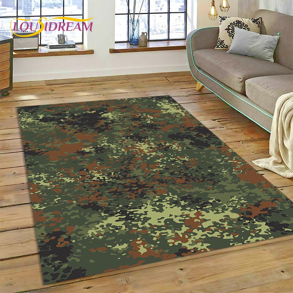 

Colorful Camo Green Camouflage Carpet Rug for Living Room Bedroom Home Sofa Decoration Play Floor Mat 60*90cm