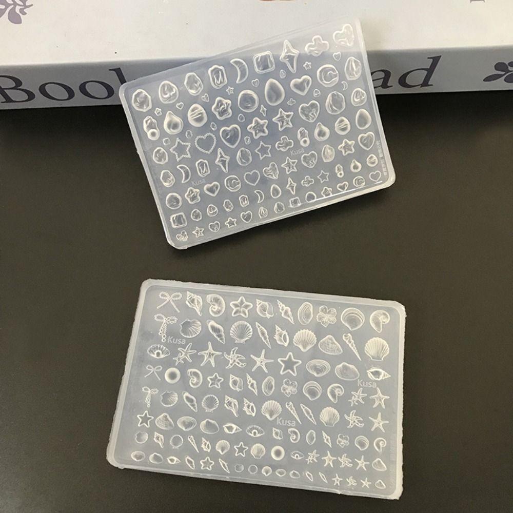 Baroque Pearls Sea Shell Pattern Nail Silicone Mold Reusable Nail Art Mold  For Beginner