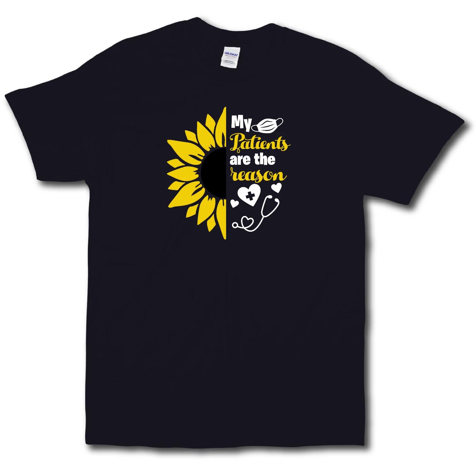 

Nurse Patients Are The Reason Sunflower RN Uniform Short Sleeve Cotton T-Shirt S