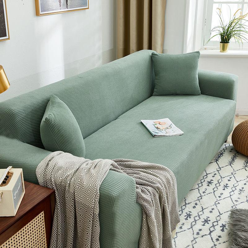 Sofa Cover Fully Wrapped Solid Color Elastic Sofa Cushion Thick Corn Fleece Four Seasons Universal Living Room Corner Cushion for Home