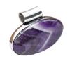 Amethyst Natural Gemstone Ethnic Silver Plated Pendant 2.25" J 64