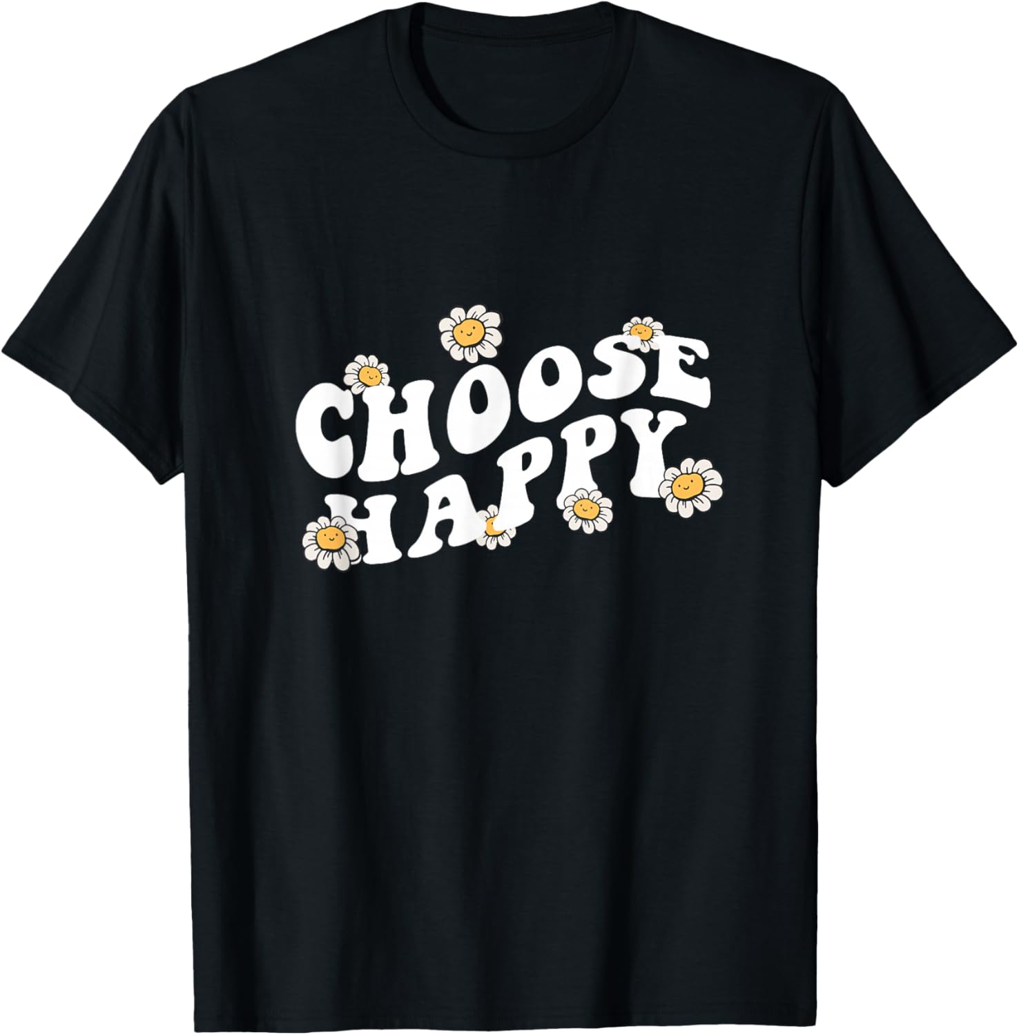 Choose Happy Shirt Groovy Happiness Quote Positive Message T-Shirt S разноцветный