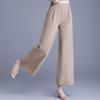 Elastic High-Waist Wide-Leg Pants for Middle-Aged and Elderly Women - Spring/Summer Slimming, Loose, Long Style