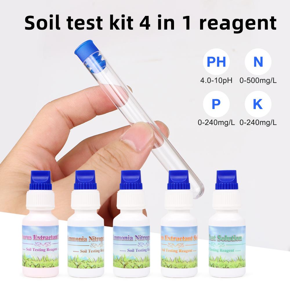 Kit de soluție 4 în 1 pentru testarea solului PH kalium Kit de măsurare a azotului fosforului pentru testarea solului pentru test de grădinărit în agricultură