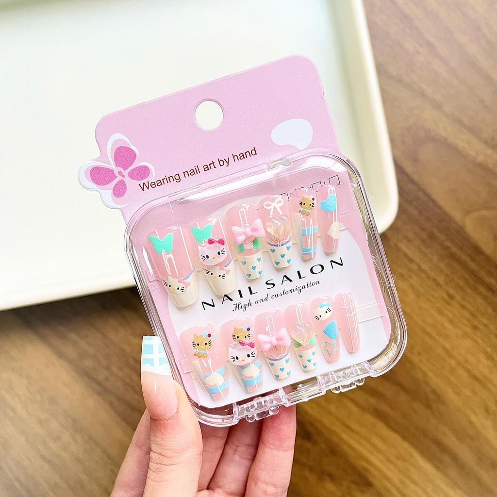 Pegatinas de Uñas Portátiles de Dibujos Animados para Niñas - Estilo Largo Blanqueador de Uñas, Nuevo Diseño 2026 para Uñas de Niñas Medianas y Grandes