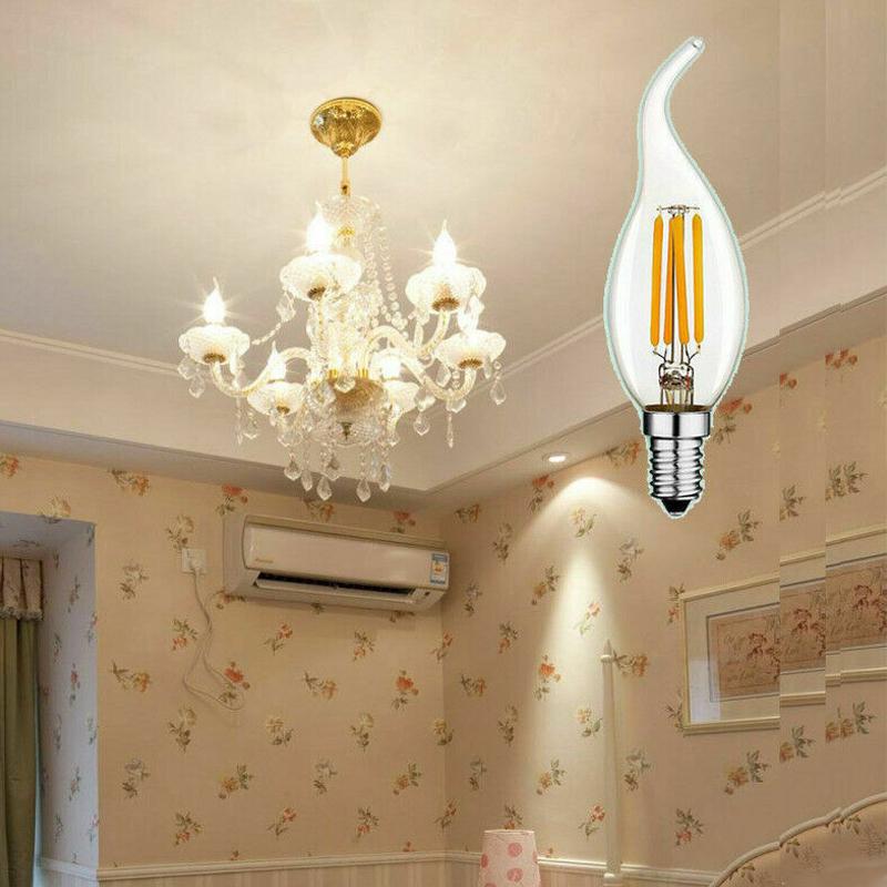 Stmívatelná E14 LED žárovka 2W 4W 6W Edison Retro Vláknová Svíčka Světlo 220V 240Lm