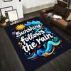 Colorful Carpet with "Sunshine Follows the Rain" Quote Design Suitable for Use As an Anti-slip for Living Room Bedroom Sofas