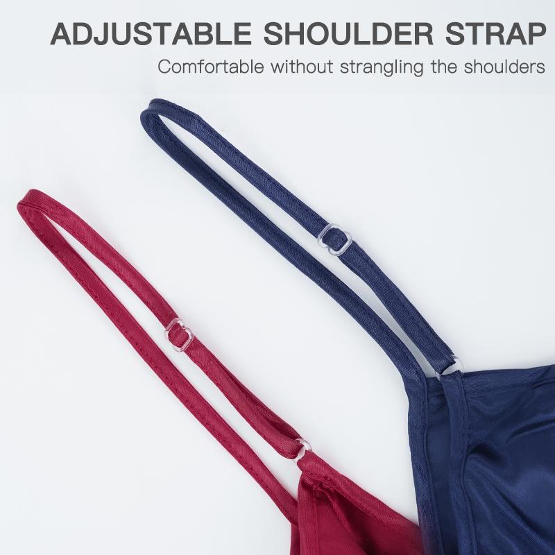 Women's Ice Silk Nightdress Thin Camisole Sexy Imitation Silk Pajamas Loose Home Clothes