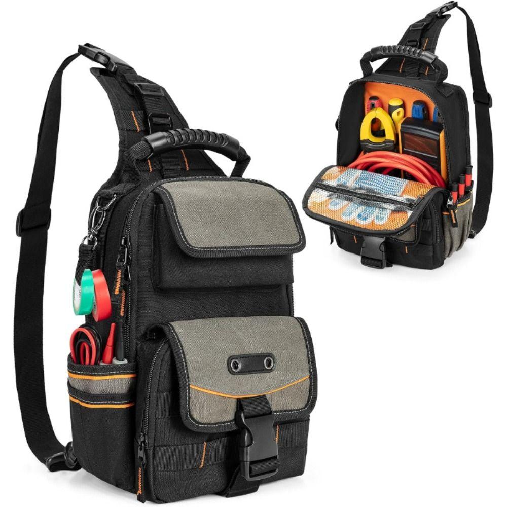 Durable HVAC Tool Organizer Zippered Tool Bag Techs Electrician Tool Pouch Technician