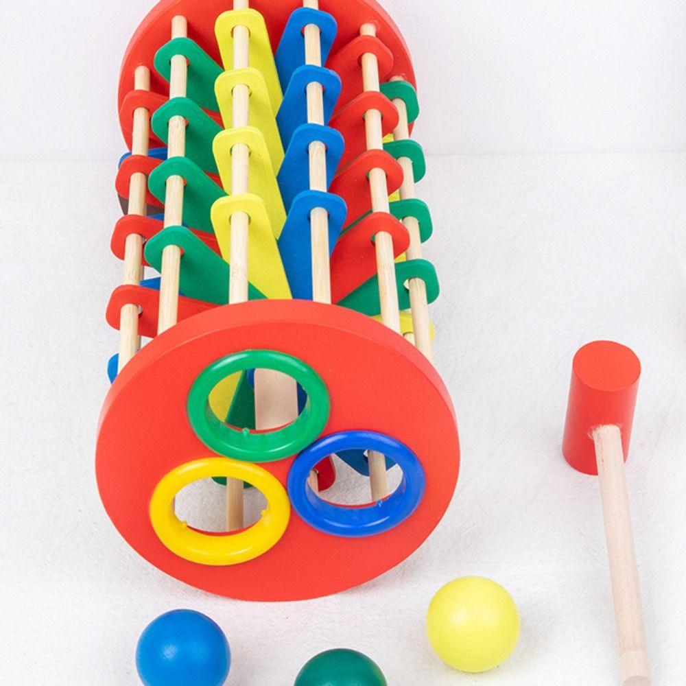 With Hammer Knock Ball Drop Ladder Game Hand-Eye Coordination Training Toys  Home Decoration