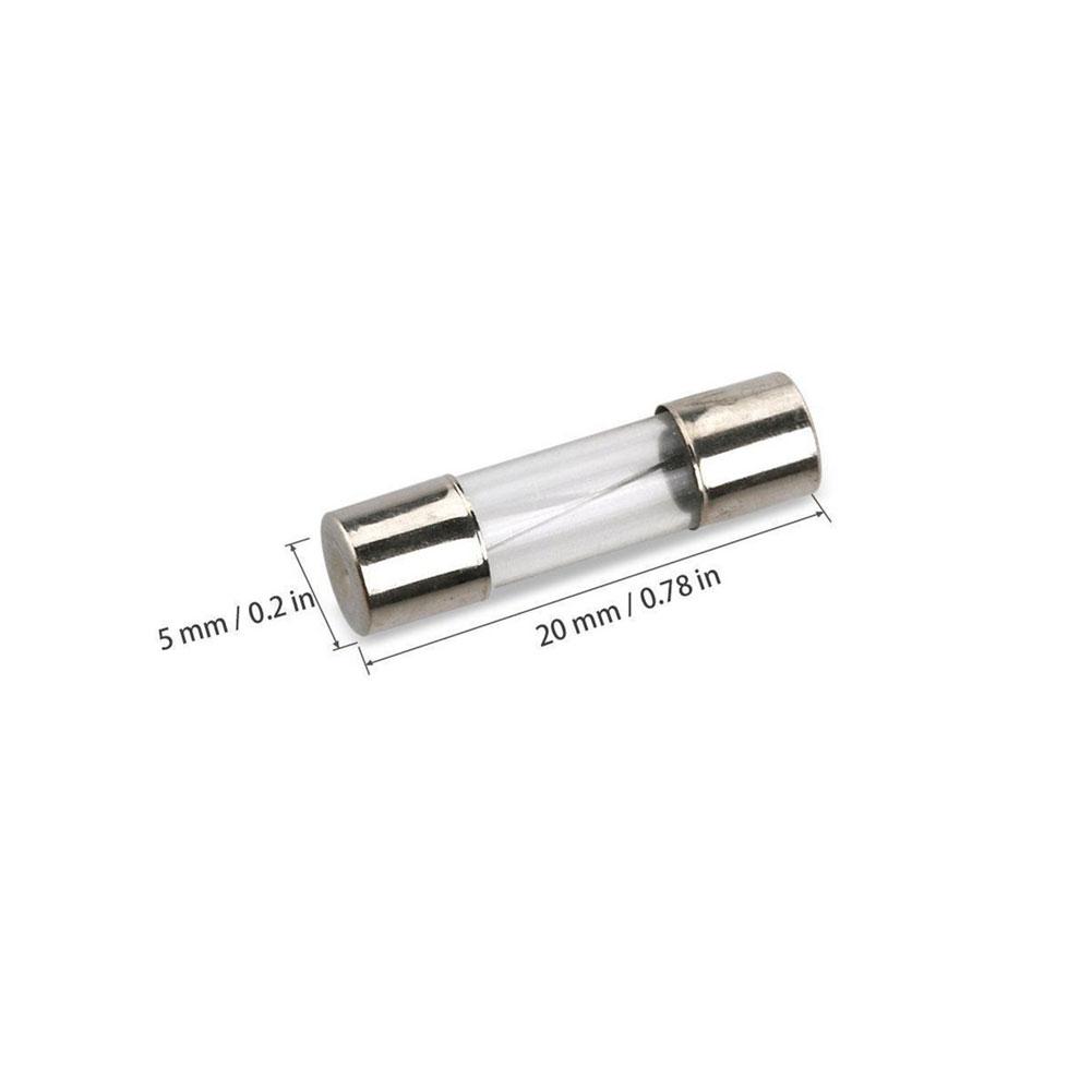 100pcs Insurance Tube Glass Fuses Kit 0.2A-20A 100pcs