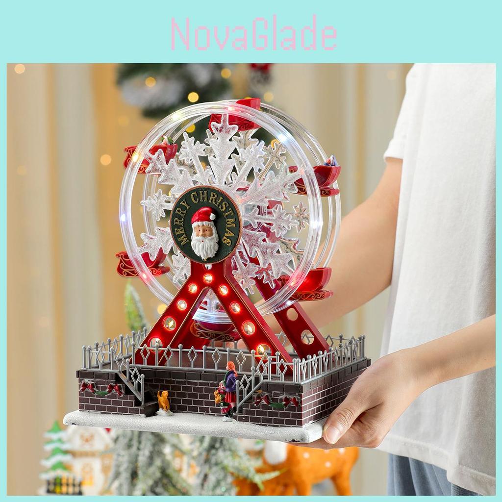 Santa Claus Themed Luminous Ferris Wheel Music Box For Holiday Celebrations