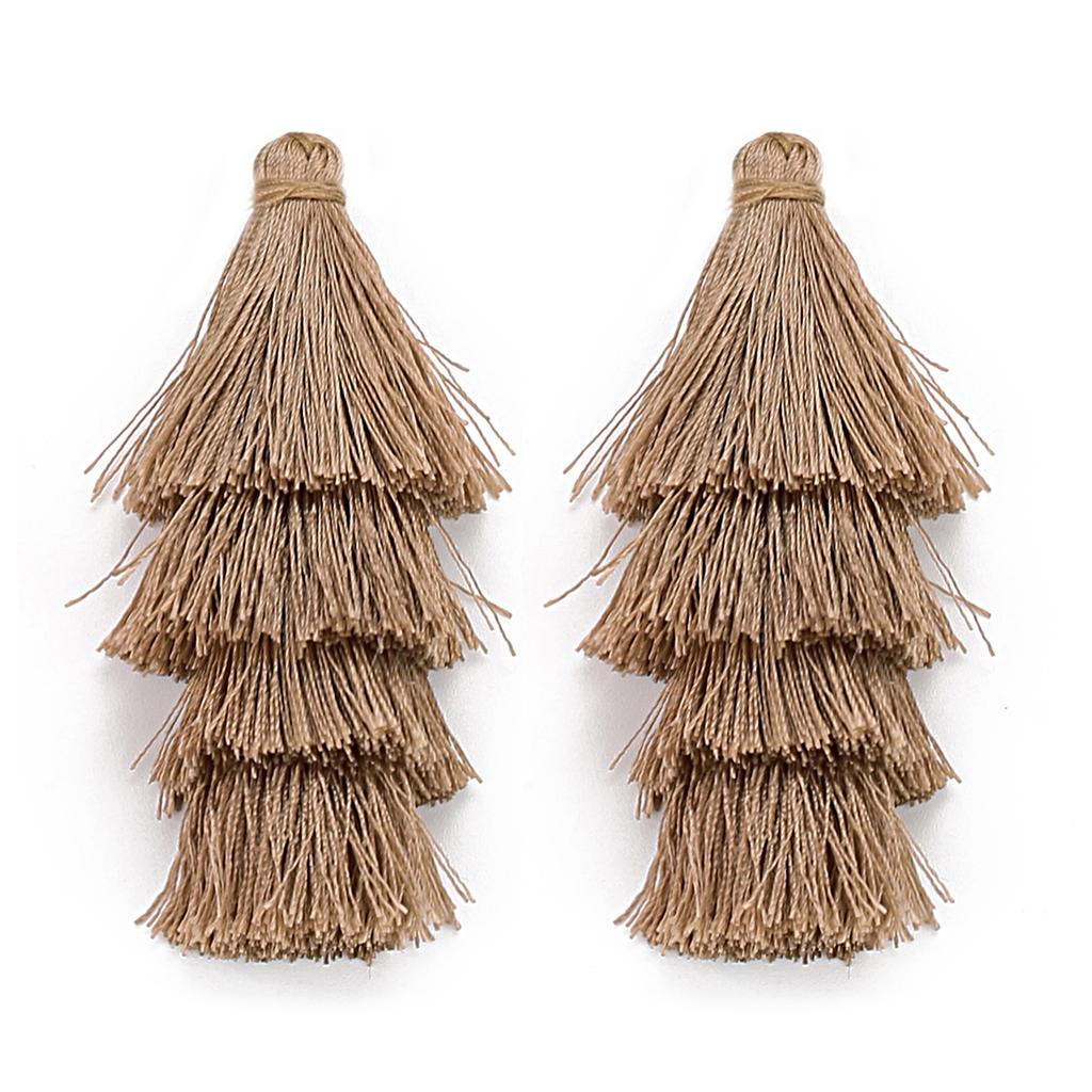 4pcs/lot Gradient Tassel Pendants Four Layers Polyester Tassel Pendants For Jewelry Making DIY Earrings Charms Accessories