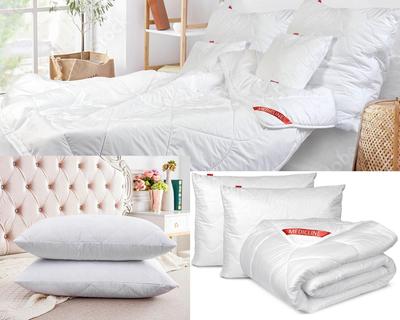 2 Pillows + Duvet Set All-season White Microfiber