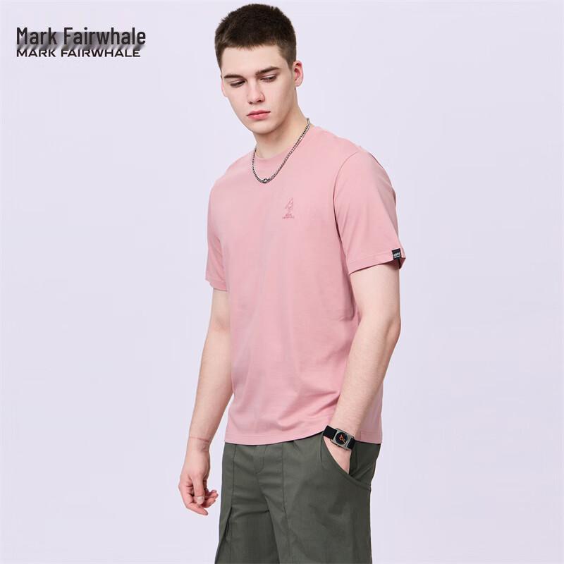 Mark Fairwhale Men's Applique Embroidery Cool-Feel Short Sleeve T-Shirt