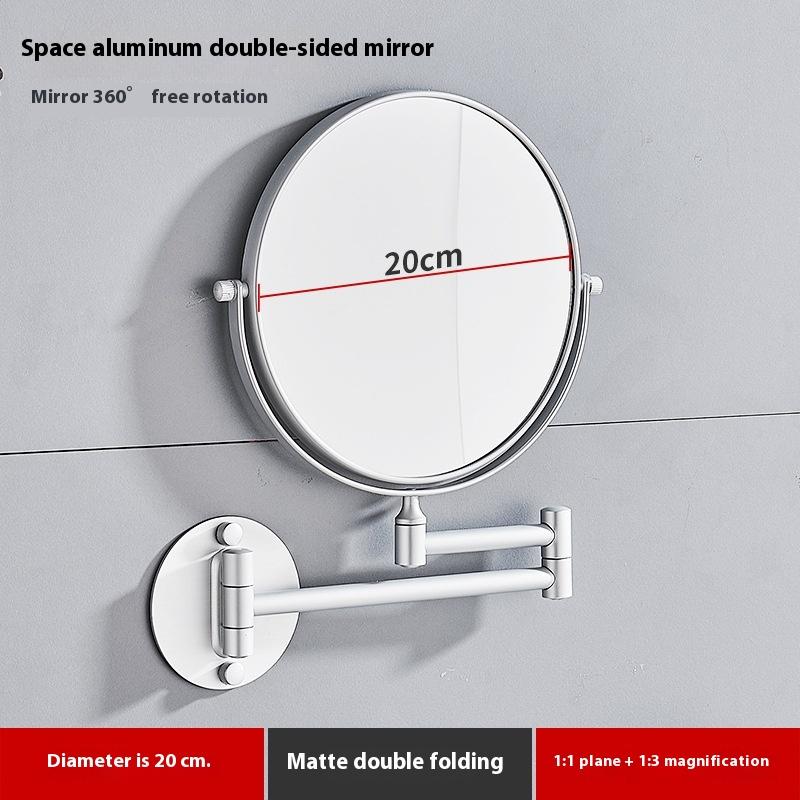 Black Gold Telescopic Mirror Bathroom Cosmetic Folding Beauty Wall Hanging Double-sided Mirror Bathroom