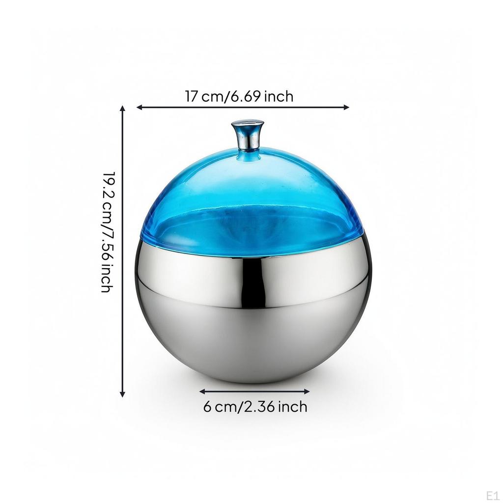 Spherical Ice Bucket Stainless Steel with Lid Insulated Container for Hosts, Bartenders,