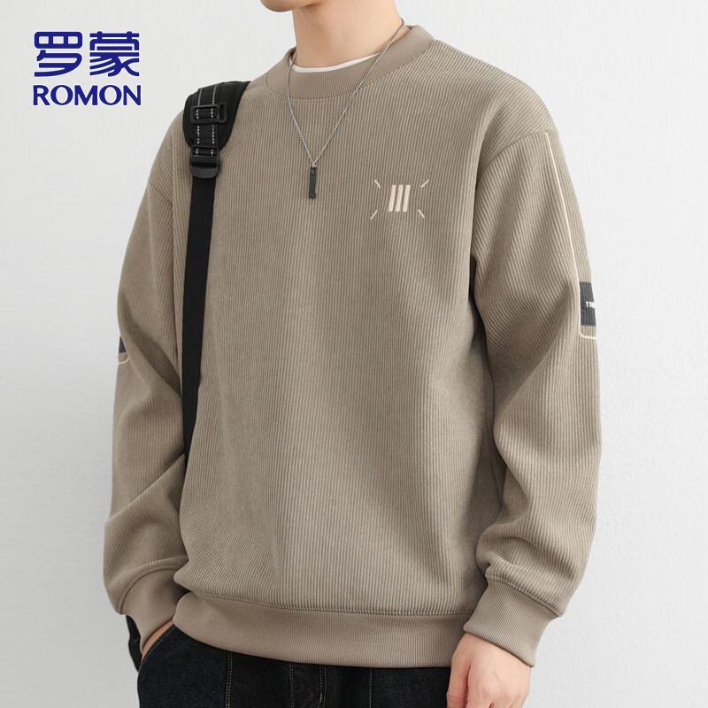 Romon Men s Korean Style Loose Fit Pullover Sweatshirt M