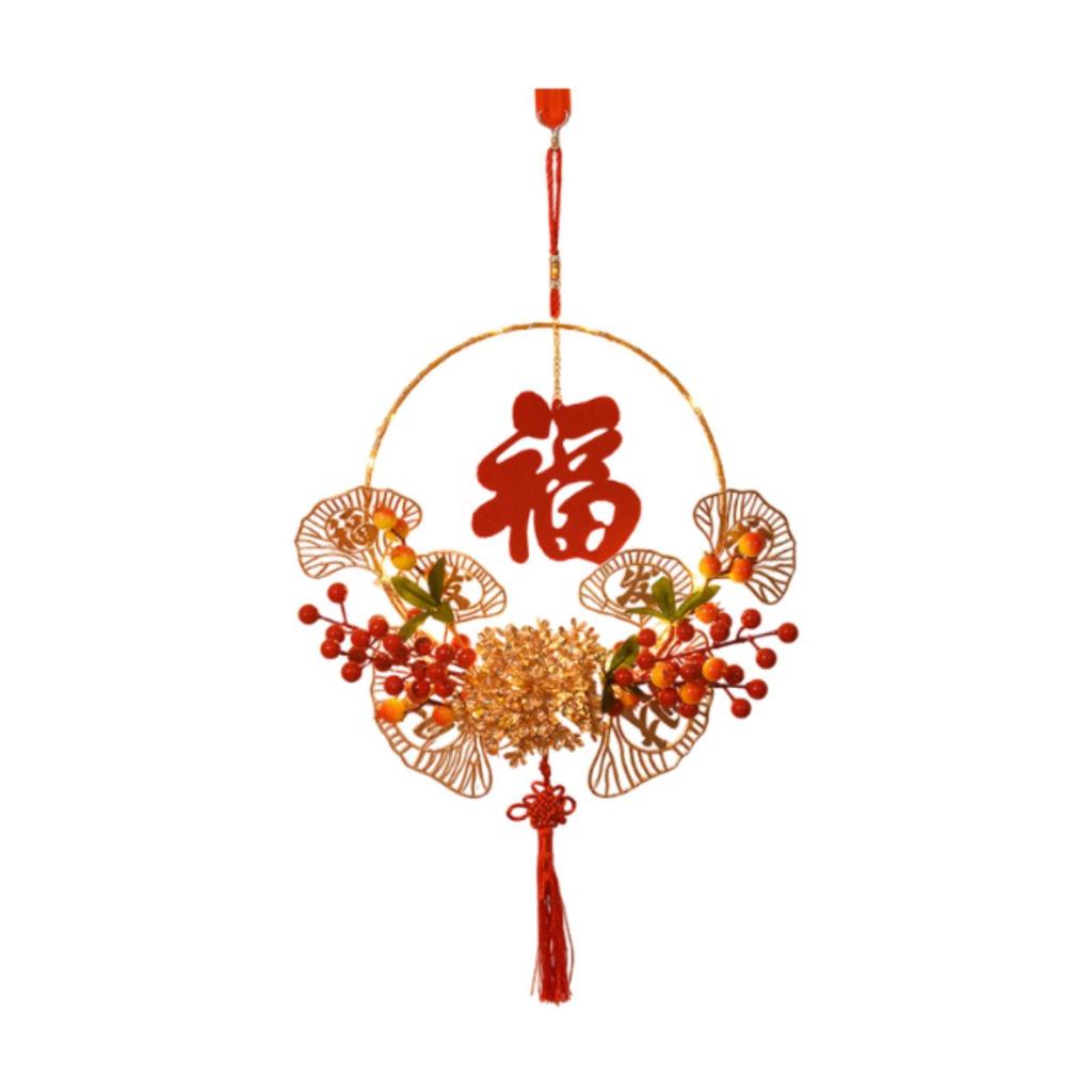 Chinese New Year Wreath LED Wreath with Lights DIY Making Material Spring