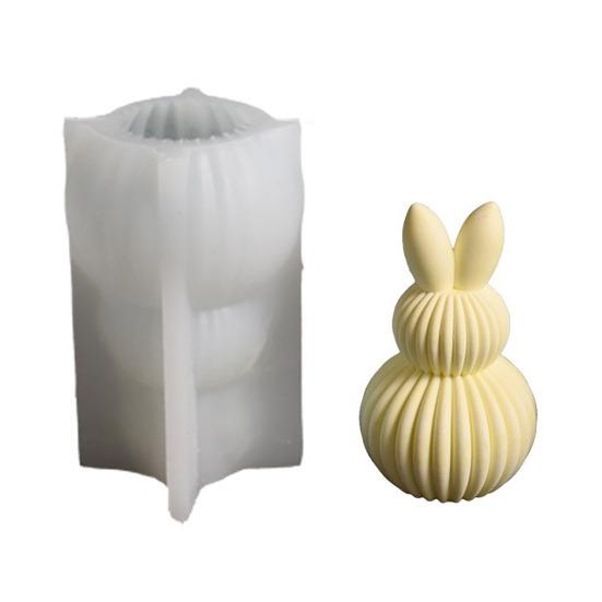 Ostereier-Hase Silikonform DIY gesichtsloser Hase Harz Gips Bastelform Flexibel Wiederverwendbar Kerzenform für Feiertagsdekoration