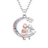 Fashion Girls On the Moon Pendant Necklace for Sisters Women Exquisite Moon Star Girls Clavicle Chain Gifts for Bestfriend Girl