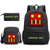 Large Capacity Schoolbag with Shoulder Strap; Student Three-piece Pencil Case Set