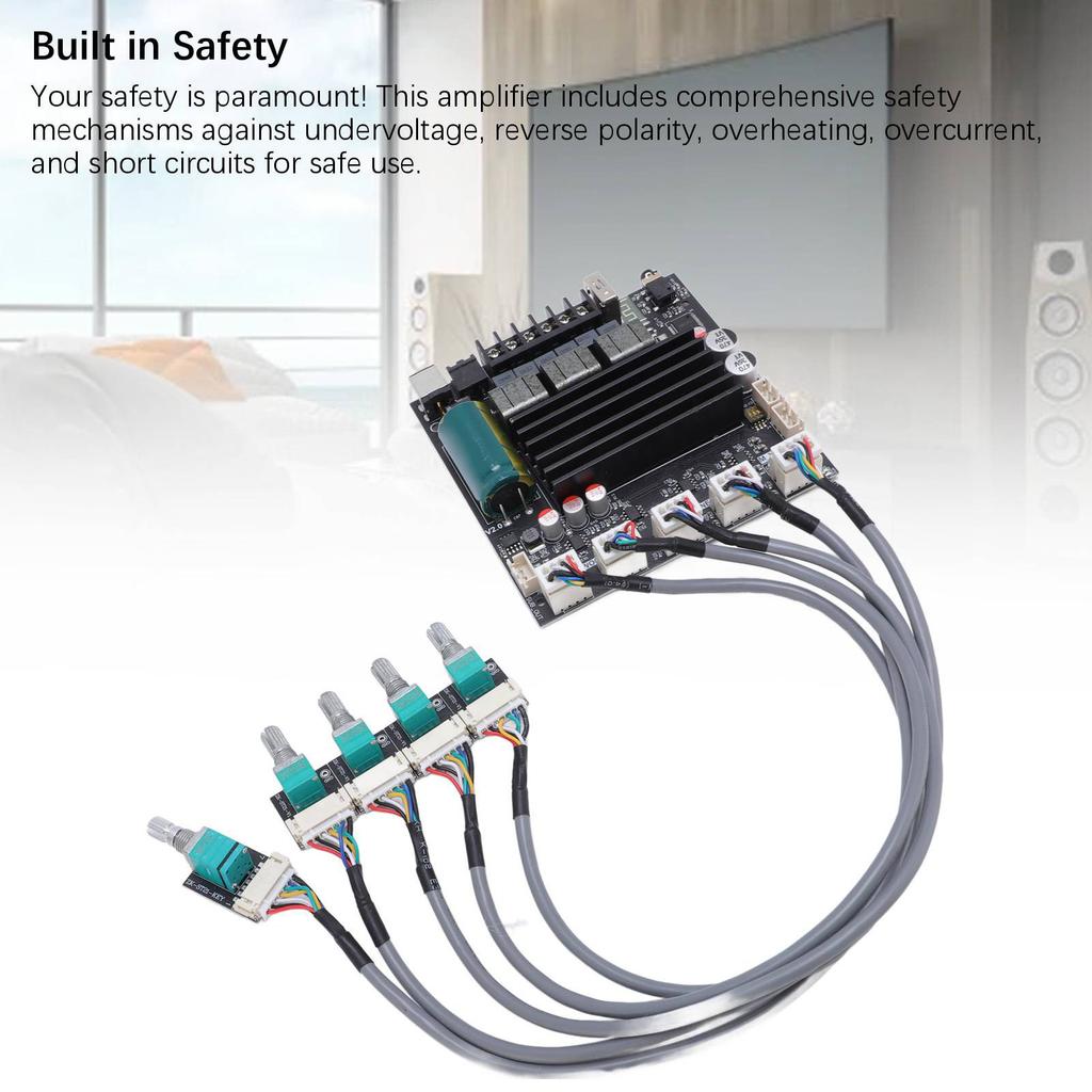 2.1 Channel BT Amplifier Board 100W 100W 200W TPA3221 Amp Board with Extension Cable DC12-30V 10A