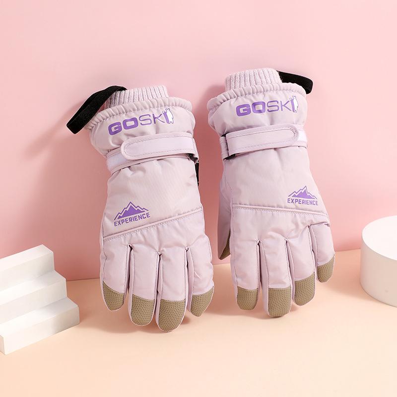 

Couple Warm Ski Gloves Playing with Snow Waterproof Winter Student Cycling Thickened Male and Female Children Five Fingers To Prevent Wind and Cold