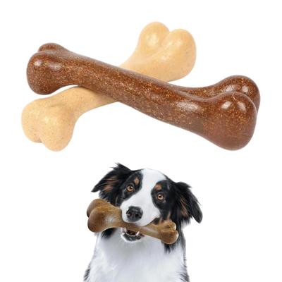 geneX Dog Toys Chew Dog Toys Bone Chew Toys Dental Bones for Dogs 2 Pieces Safe and Dental Care Beef Flavor Teeth Brushing Stress Relief Pet Supplies