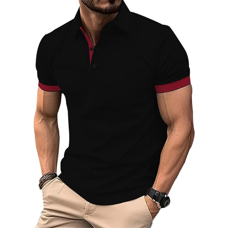 

Men Clothes New Summer Slim Fit Short Sleeve Sport Polo Shirt Men Fashion Golf Polo Shirt 100% Polyester Quick Drying Polo Shirt 3XL чорний